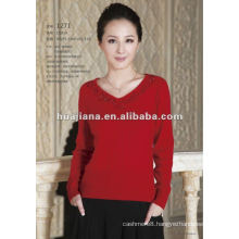 Good quality women's cashmere V neck sweater